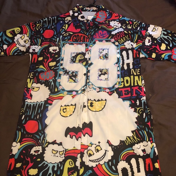 Madrag Dresses & Skirts - Kawaii Harajuku Cloud Graphic Shirt Dress Size L